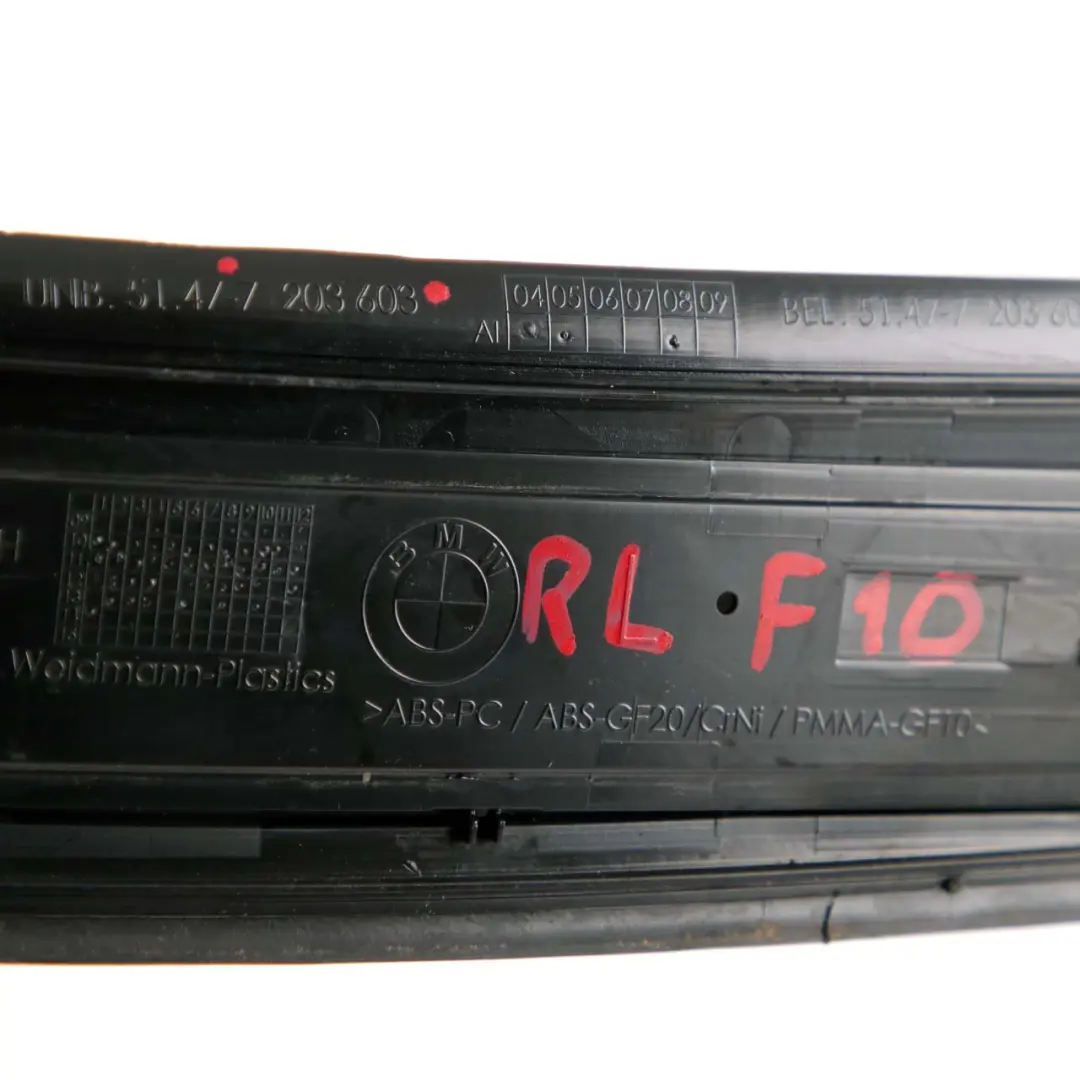 Tür Verkleidung Hinten Schweller Leiste Links für BMW F10 F11 LCI mit Teilenummer 7203603 BMW F10 F11 LCI Tür Verkleidung Hinten Schweller Leiste Links - SKU 7203603 - Teilenummer 7203603