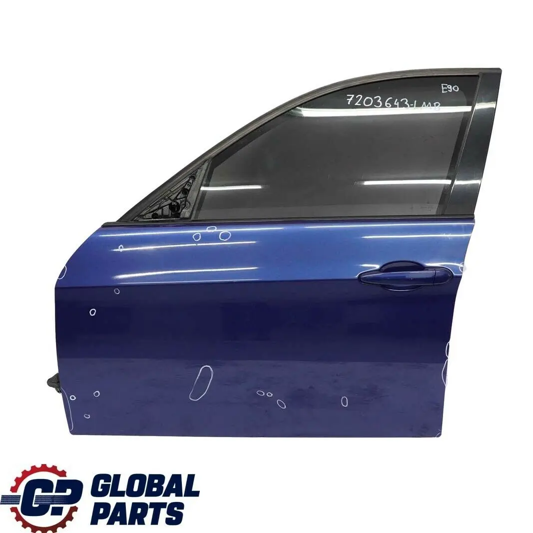 Tür Vorne Links Le Mans Blau Metallic - 381 für BMW 3 er E90 E91 mit Teilenummer 7203643 BMW 3 er E90 E91 Tür Vorne Links Le Mans Blau Metallic - 381 - SKU 7203643-LMB - Teilenummer 7203643