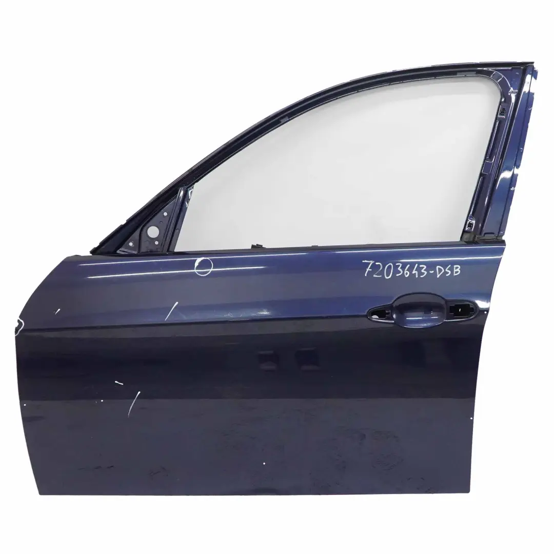 Tür vorne links Tiefseeblau Deep Sea Blue Metallic - A76 für BMW E90 E91 mit Teilenummer 7203643 BMW E90 E91 Tür vorne links Tiefseeblau Deep Sea Blue Metallic - A76 - SKU 7203643-DSB - Teilenummer 7203643