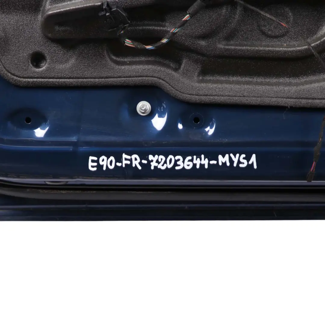 Door Front Right O/S Mysticblau Mystic Blue Metallic - A07 to BMW 3 Series E90 E91 with Part number 7203644 BMW 3 Series E90 E91 Door Front Right O/S Mysticblau Mystic Blue Metallic - A07 - SKU 7203644-MYS1 - Part number 7203644