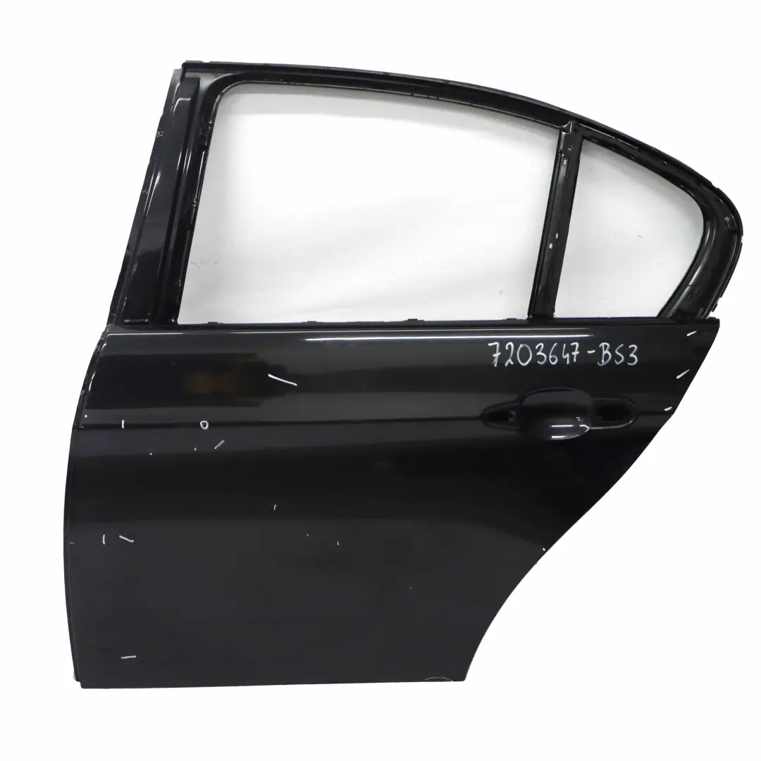 Tür hinten links Schwarz Saphir Metallic - 475 für BMW E90 mit Teilenummer 7203647 BMW E90 Tür hinten links Schwarz Saphir Metallic - 475 - SKU 7203647-BS3 - Teilenummer 7203647