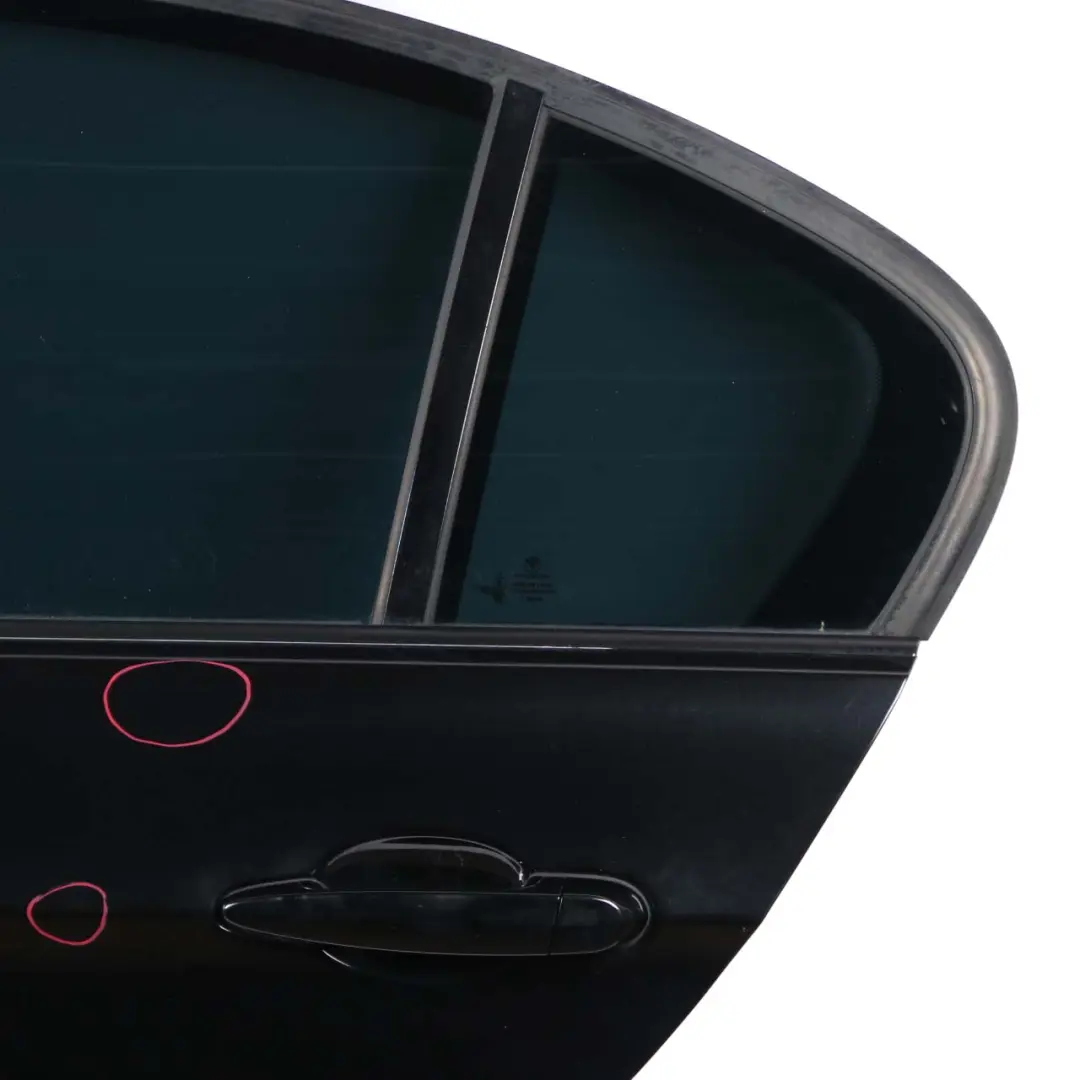 Door Rear Left N/S Black Sapphire Metallic - 475 to BMW 3 Series E90 with Part number 7203647 BMW 3 Series E90 Door Rear Left N/S Black Sapphire Metallic - 475 - SKU 7203647-BS - Part number 7203647