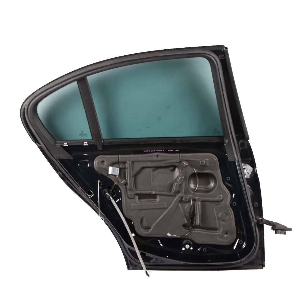 Door Rear Left N/S Carbonschwarz Carbon Black Metallic - 416 to BMW E90 with Part number 7203647 BMW E90 Door Rear Left N/S Carbonschwarz Carbon Black Metallic - 416 - SKU 7203647-CAR6 - Part number 7203647