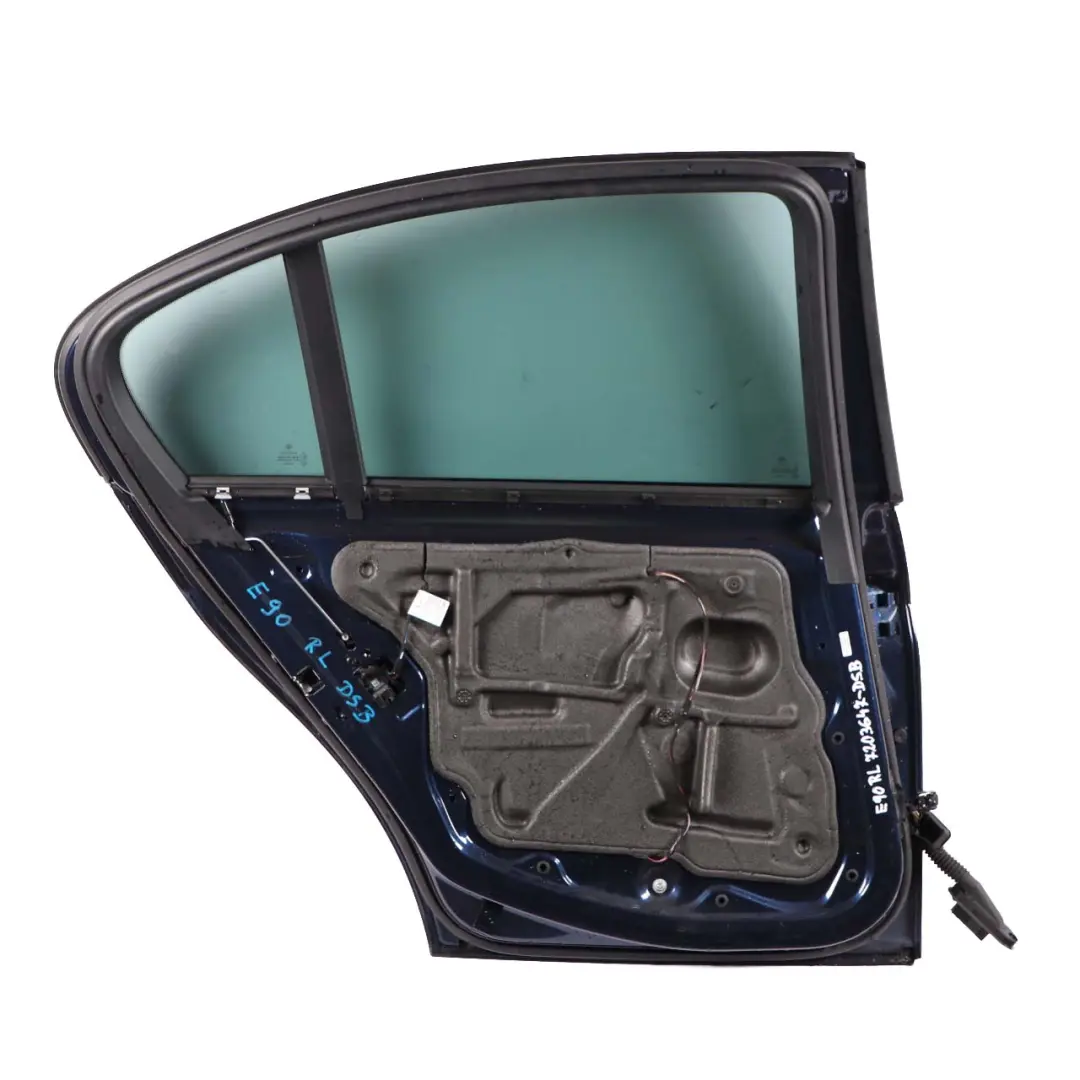 BMW 3 E90 Saloon Door Rear Left N/S Tiefseeblau Deep Sea Blue Metallic - A76 - SKU 7203647-DSB - Part number 7203647