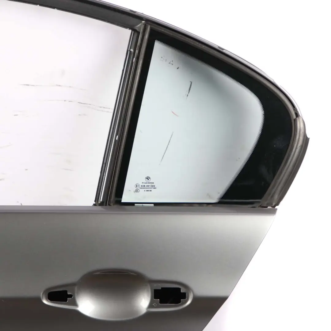 Door Rear Left N/S Spacegrau Space Grey Metallic - A52 to BMW E90 with Part number 7203647 BMW E90 Door Rear Left N/S Spacegrau Space Grey Metallic - A52 - SKU 7203647-SCG - Part number 7203647