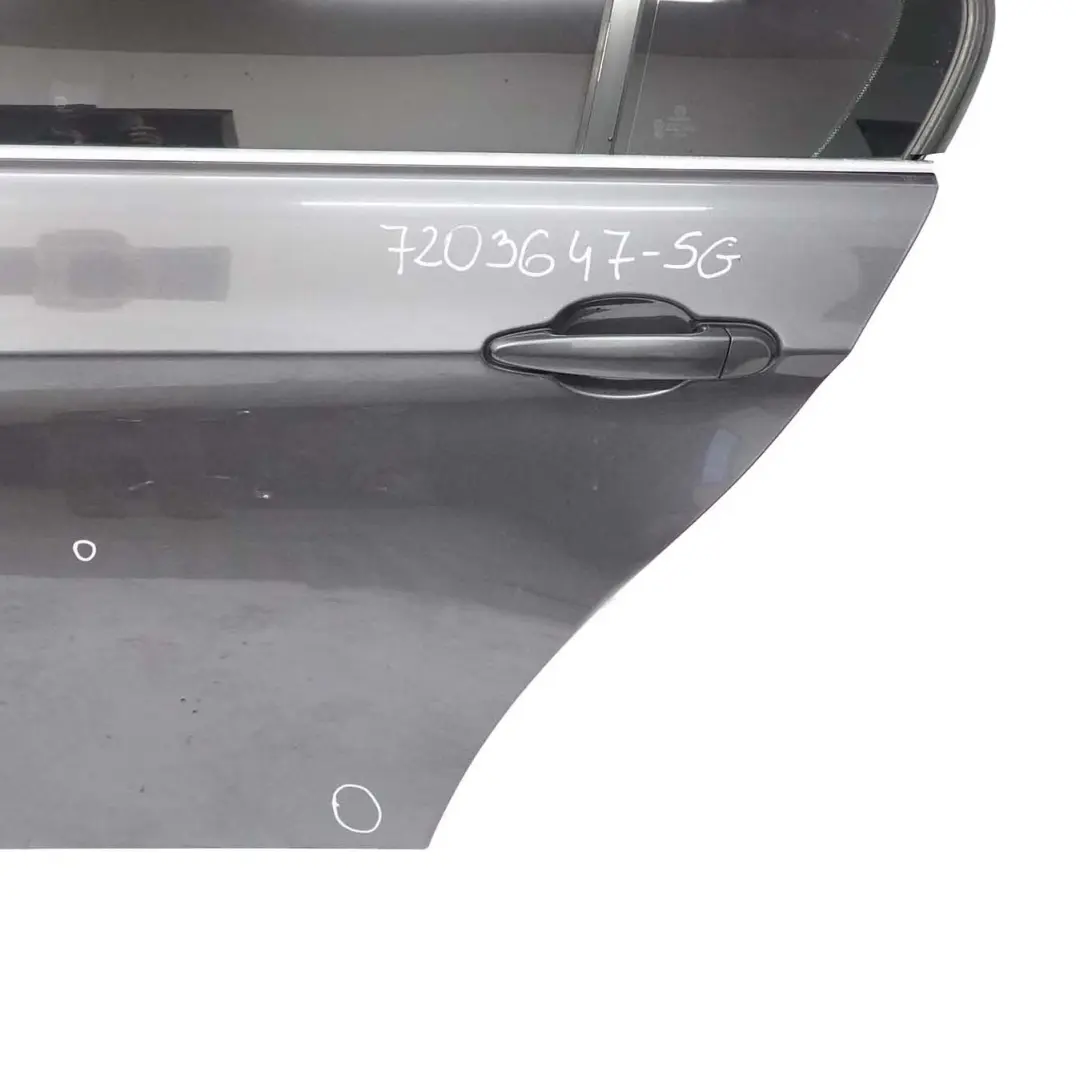 Door Rear Left N/S Sparkling Graphite Metallic - A22 to BMW 3 E90 Saloon with Part number 7203647 BMW 3 E90 Saloon Door Rear Left N/S Sparkling Graphite Metallic - A22 - SKU 7203647-SG - Part number 7203647