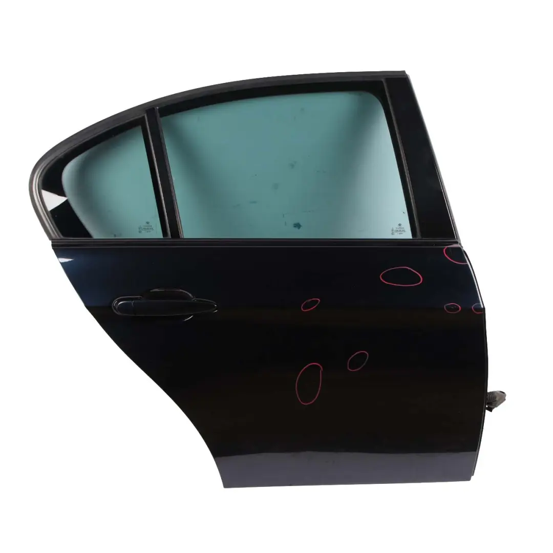 Door Rear Right O/S Carbonschwarz Carbon Black Metallic - 416 to BMW E90 with Part number 7203648 BMW E90 Door Rear Right O/S Carbonschwarz Carbon Black Metallic - 416 - SKU 7203648-CAR6 - Part number 7203648