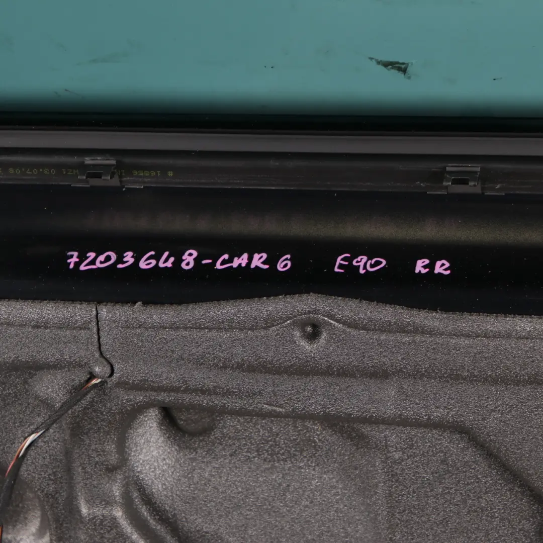 Door Rear Right O/S Carbonschwarz Carbon Black Metallic - 416 to BMW E90 with Part number 7203648 BMW E90 Door Rear Right O/S Carbonschwarz Carbon Black Metallic - 416 - SKU 7203648-CAR6 - Part number 7203648