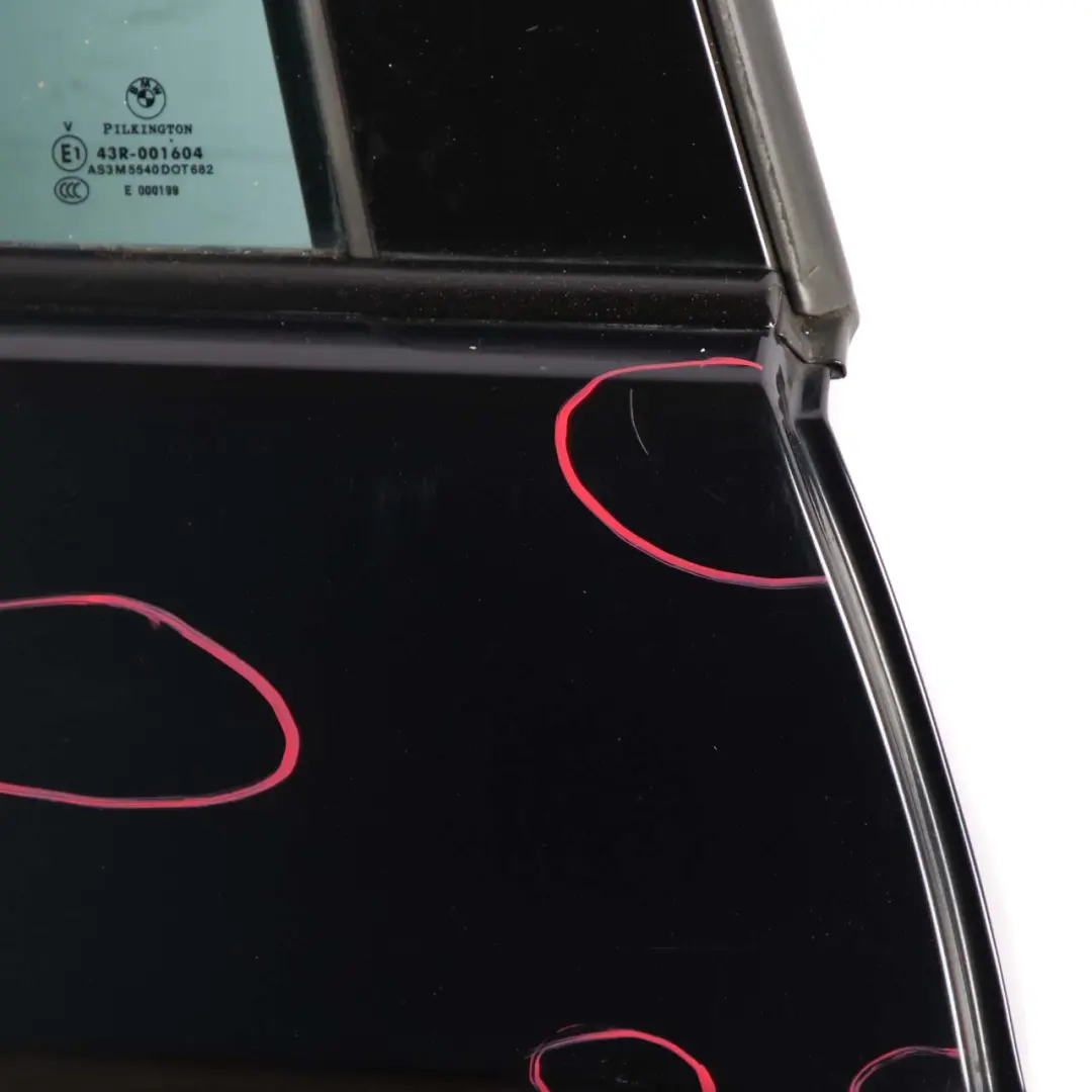 Door Rear Right O/S Carbonschwarz Carbon Black Metallic - 416 to BMW E90 with Part number 7203648 BMW E90 Door Rear Right O/S Carbonschwarz Carbon Black Metallic - 416 - SKU 7203648-CAR6 - Part number 7203648