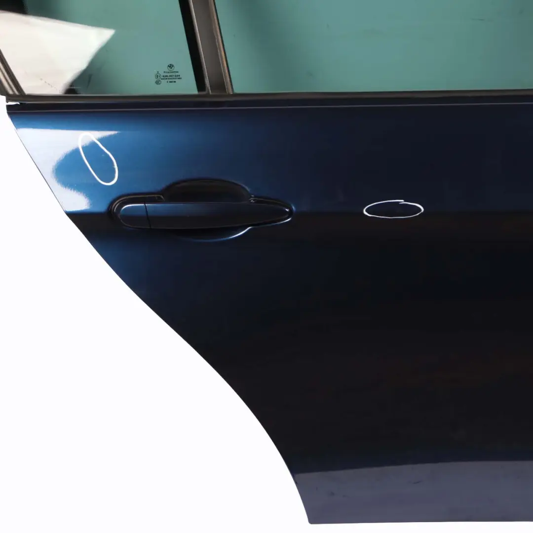 Door Rear Right O/S Saloon Tiefseeblau Deep Sea Blue Metallic - A76 to BMW E90 with Part number 7203648 BMW E90 Door Rear Right O/S Saloon Tiefseeblau Deep Sea Blue Metallic - A76 - SKU 7203648-DSB3 - Part number 7203648