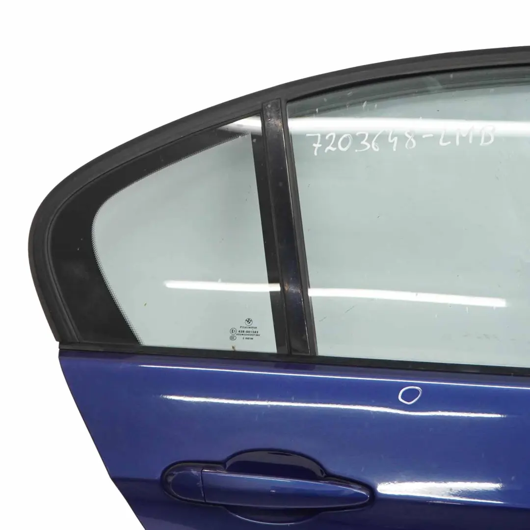 Door Rear Right O/S Le Mans Blau Blue Metallic - 381 to BMW E90 Saloon with Part number 7203648 BMW E90 Saloon Door Rear Right O/S Le Mans Blau Blue Metallic - 381 - SKU 7203648-LMB - Part number 7203648