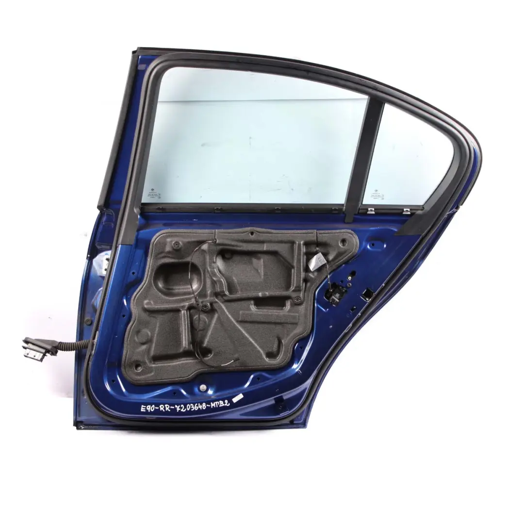 Door Rear Right O/S Montegoblau Montego Blue Metallic - A51 to BMW 3 E90 Saloon with Part number 7203648 BMW 3 E90 Saloon Door Rear Right O/S Montegoblau Montego Blue Metallic - A51 - SKU 7203648-MTB2 - Part number 7203648