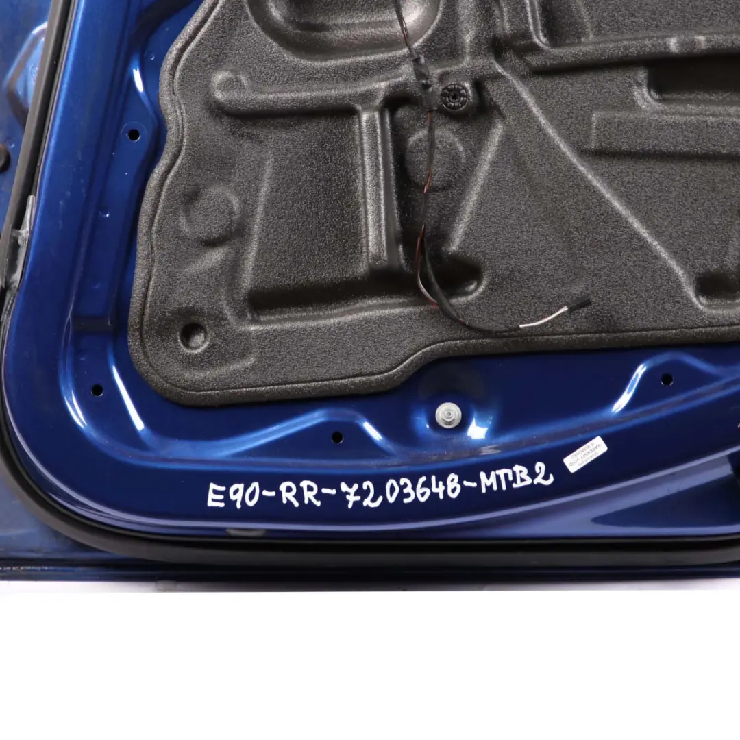 Door Rear Right O/S Montegoblau Montego Blue Metallic - A51 to BMW 3 E90 Saloon with Part number 7203648 BMW 3 E90 Saloon Door Rear Right O/S Montegoblau Montego Blue Metallic - A51 - SKU 7203648-MTB2 - Part number 7203648