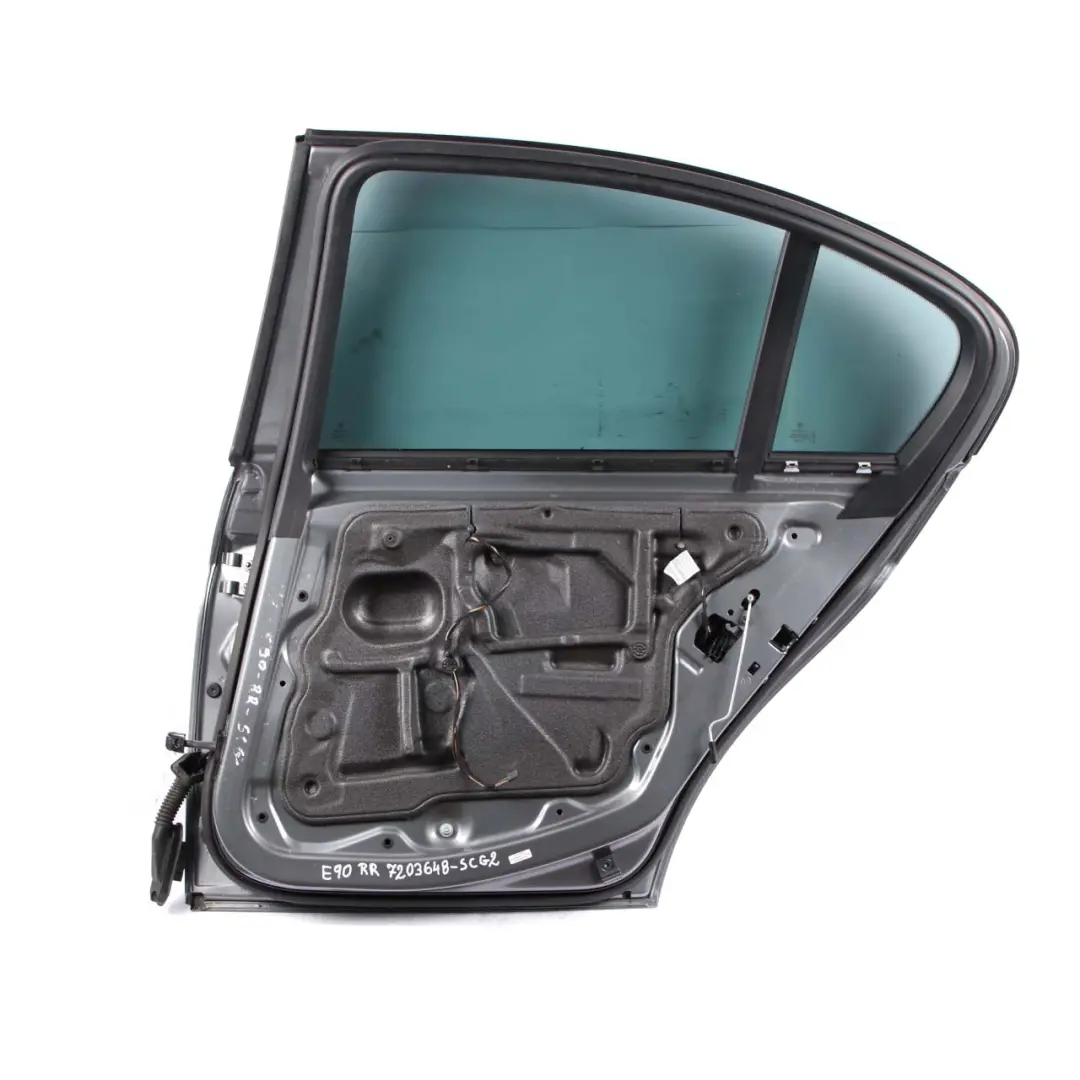 Door Rear Right O/S Spacegrau Grau Grey Metallic - A52 to BMW 3 Series E90 with Part number 7203648 BMW 3 Series E90 Door Rear Right O/S Spacegrau Grau Grey Metallic - A52 - SKU 7203648-SCG2 - Part number 7203648