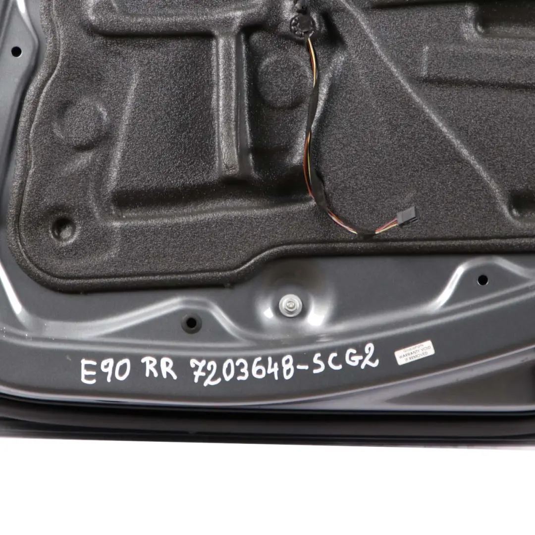 Door Rear Right O/S Spacegrau Grau Grey Metallic - A52 to BMW 3 Series E90 with Part number 7203648 BMW 3 Series E90 Door Rear Right O/S Spacegrau Grau Grey Metallic - A52 - SKU 7203648-SCG2 - Part number 7203648