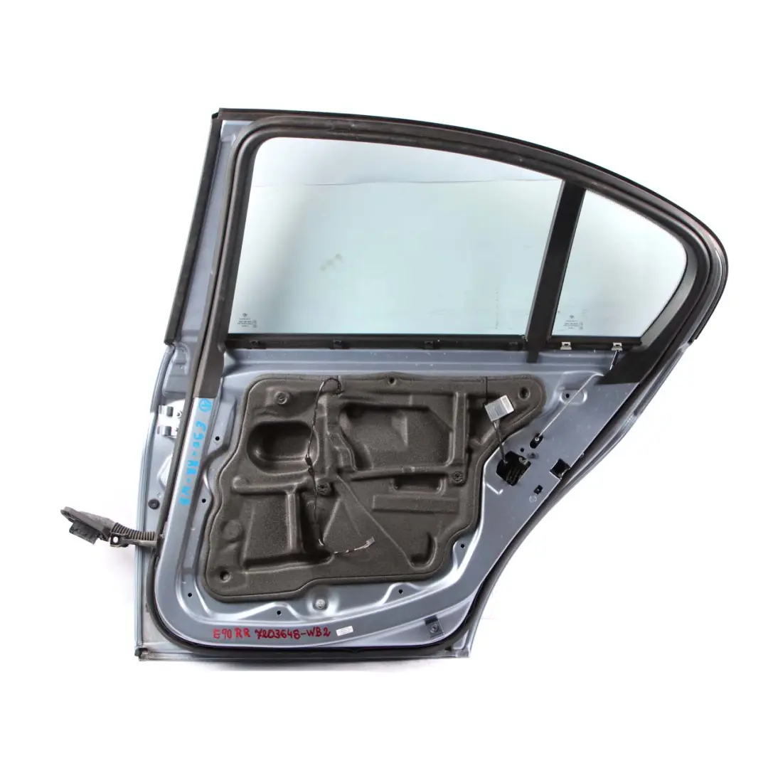 Door Rear Right O/S Bluewater Blue Water Metallic - 896 to BMW 3 E90 Saloon with Part number 7203648 BMW 3 E90 Saloon Door Rear Right O/S Bluewater Blue Water Metallic - 896 - SKU 7203648-WB2 - Part number 7203648