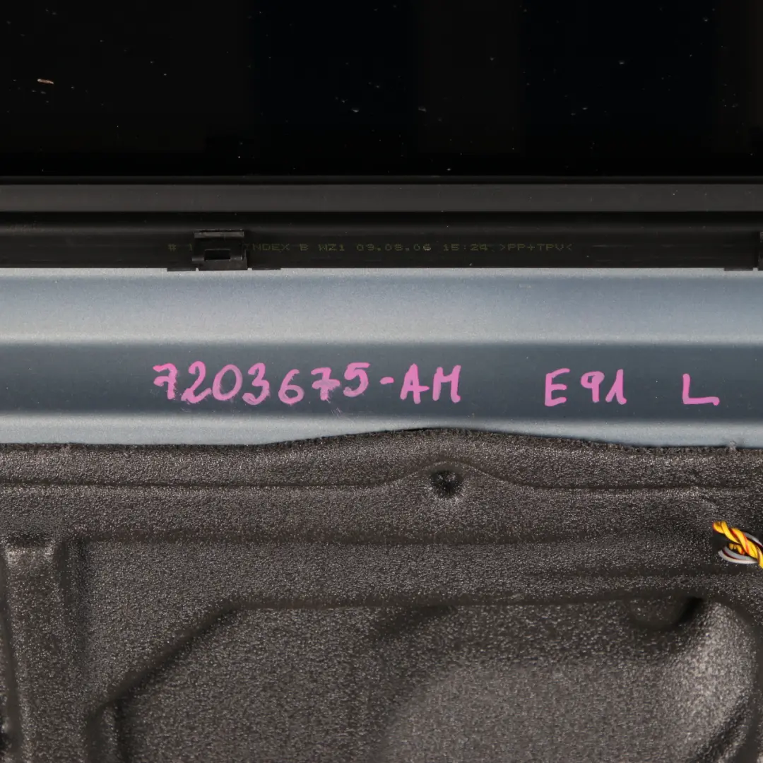 Door Rear Left N/S Arktis Arctic Metallic - A34 to BMW E91 Touring with Part number 7203675 BMW E91 Touring Door Rear Left N/S Arktis Arctic Metallic - A34 - SKU 7203675-AM - Part number 7203675