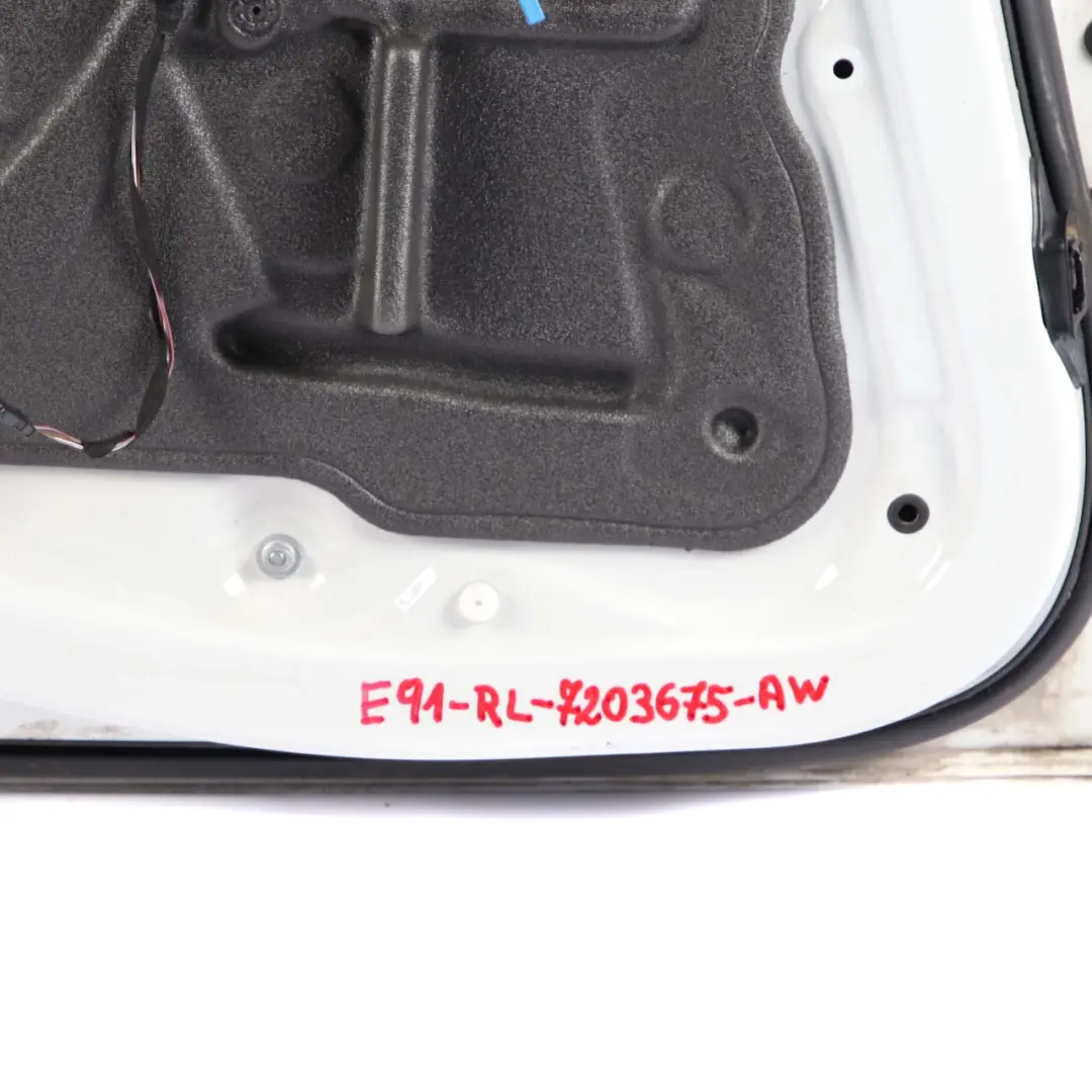 Door Rear Left N/S Alpinweiss Alpine White 3 - 300 to BMW 3 E91 Touring with Part number 7203675 BMW 3 E91 Touring Door Rear Left N/S Alpinweiss Alpine White 3 - 300 - SKU 7203675-AW - Part number 7203675