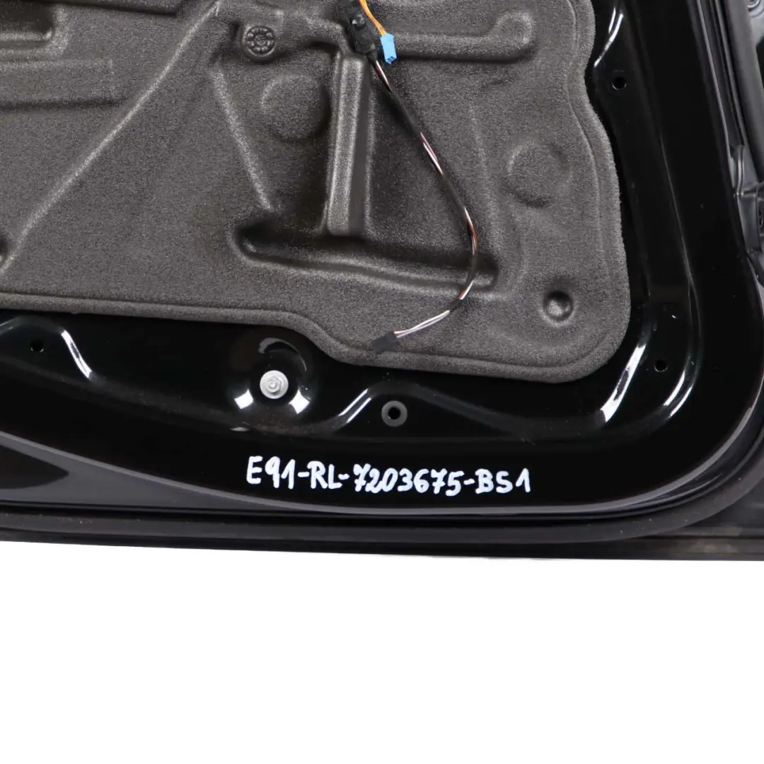 Door Rear Left N/S Black Sapphire Metallic - 475 to BMW 3 Series E91 Touring with Part number 7203675 BMW 3 Series E91 Touring Door Rear Left N/S Black Sapphire Metallic - 475 - SKU 7203675-BS1 - Part number 7203675