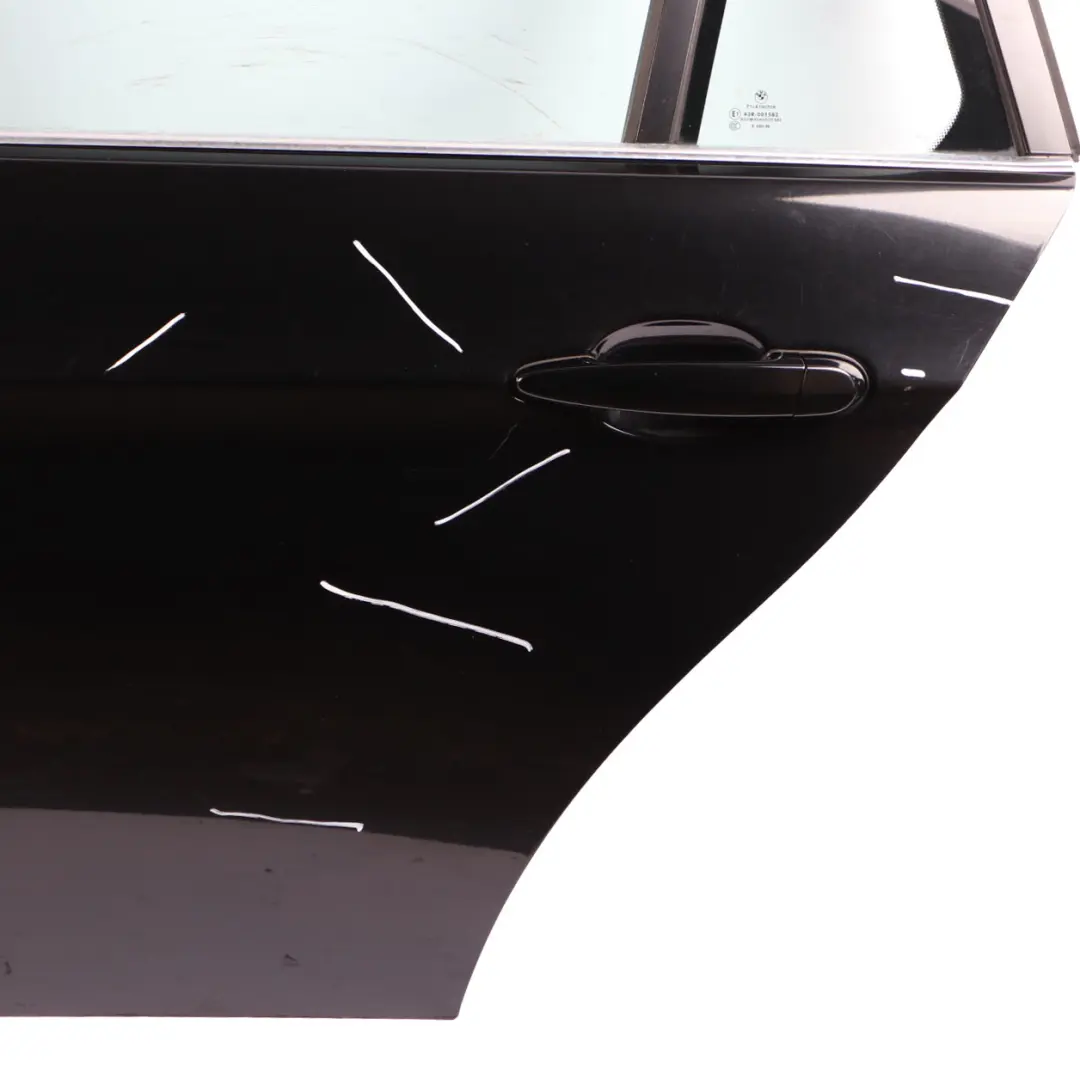 Door Rear Left N/S Black Sapphire Metallic - 475 to BMW E91 Touring with Part number 7203675 BMW E91 Touring Door Rear Left N/S Black Sapphire Metallic - 475 - SKU 7203675-BS - Part number 7203675