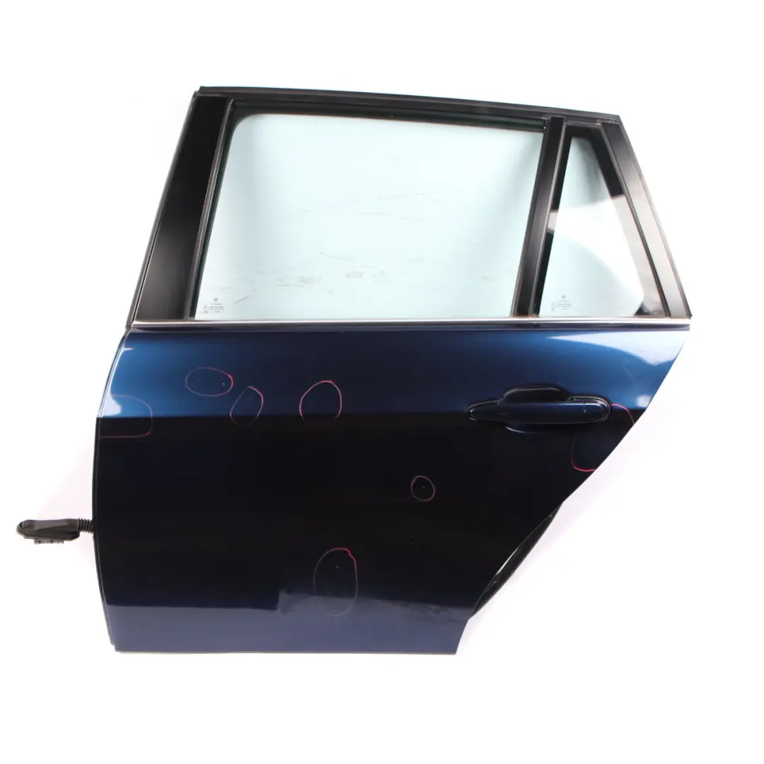 Door Rear Left N/S Touring Tiefseeblau Deep Sea Blue Metallic - A76 to BMW E91 with Part number 7203675 BMW E91 Door Rear Left N/S Touring Tiefseeblau Deep Sea Blue Metallic - A76 - SKU 7203675-DSB - Part number 7203675