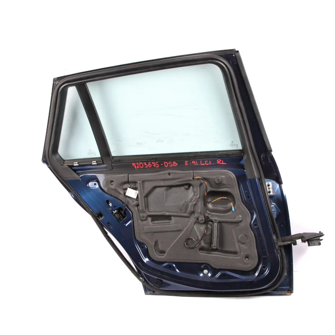 Door Rear Left N/S Touring Tiefseeblau Deep Sea Blue Metallic - A76 to BMW E91 with Part number 7203675 BMW E91 Door Rear Left N/S Touring Tiefseeblau Deep Sea Blue Metallic - A76 - SKU 7203675-DSB - Part number 7203675