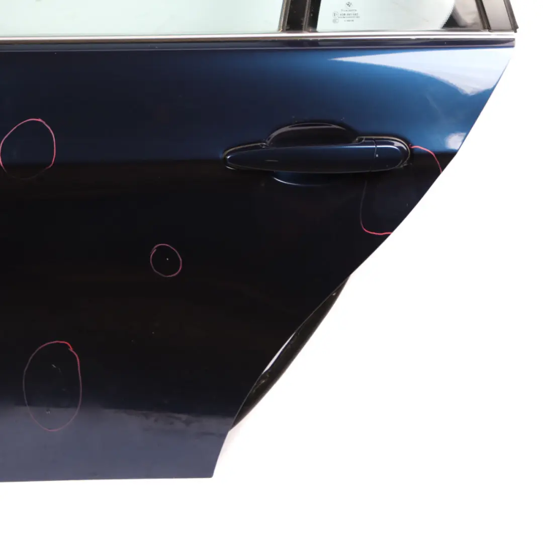 Door Rear Left N/S Touring Tiefseeblau Deep Sea Blue Metallic - A76 to BMW E91 with Part number 7203675 BMW E91 Door Rear Left N/S Touring Tiefseeblau Deep Sea Blue Metallic - A76 - SKU 7203675-DSB - Part number 7203675