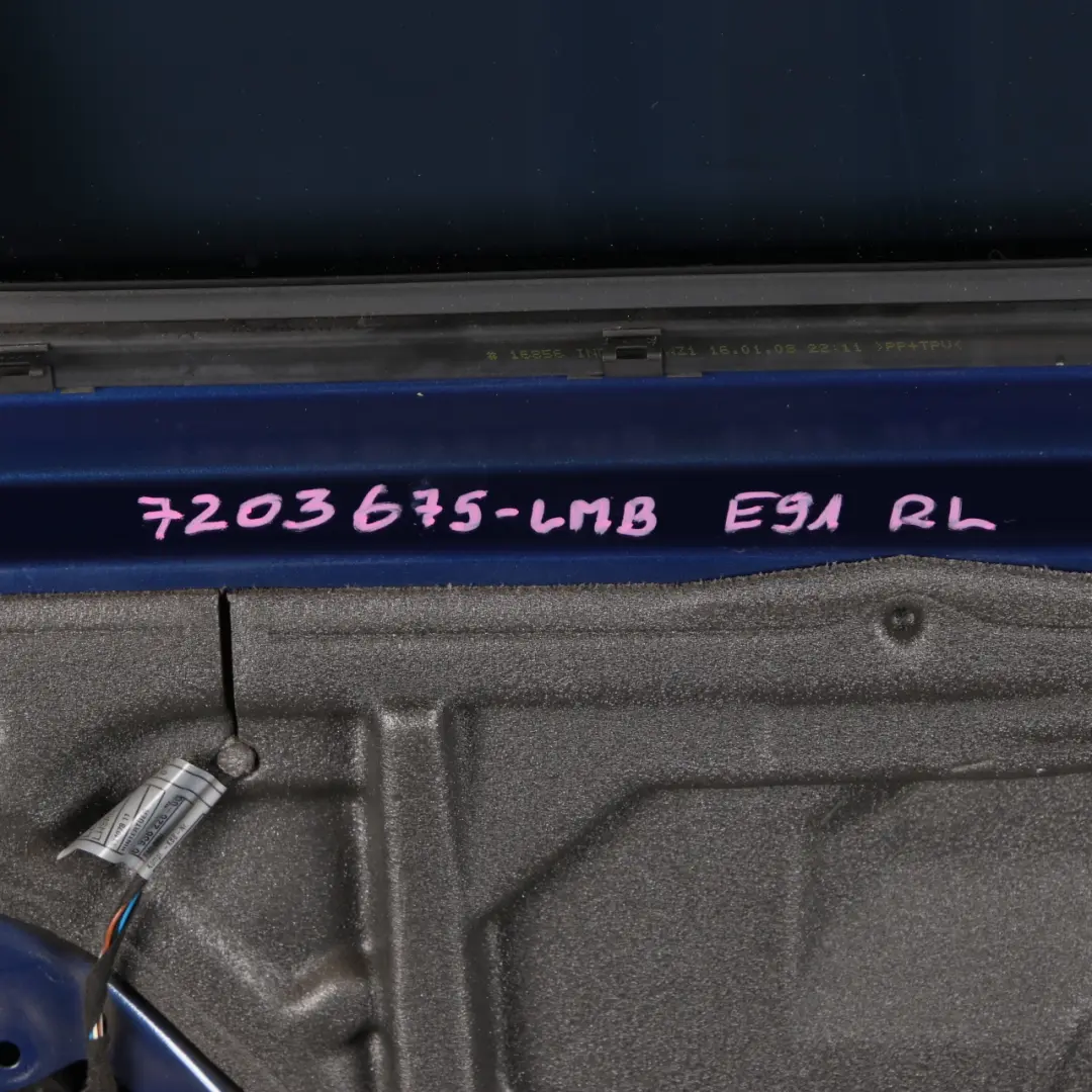 Door Rear Left N/S Le Mans Blau Blue - 381 to BMW E91 Touring with Part number 7203675 BMW E91 Touring Door Rear Left N/S Le Mans Blau Blue - 381 - SKU 7203675-LMB - Part number 7203675
