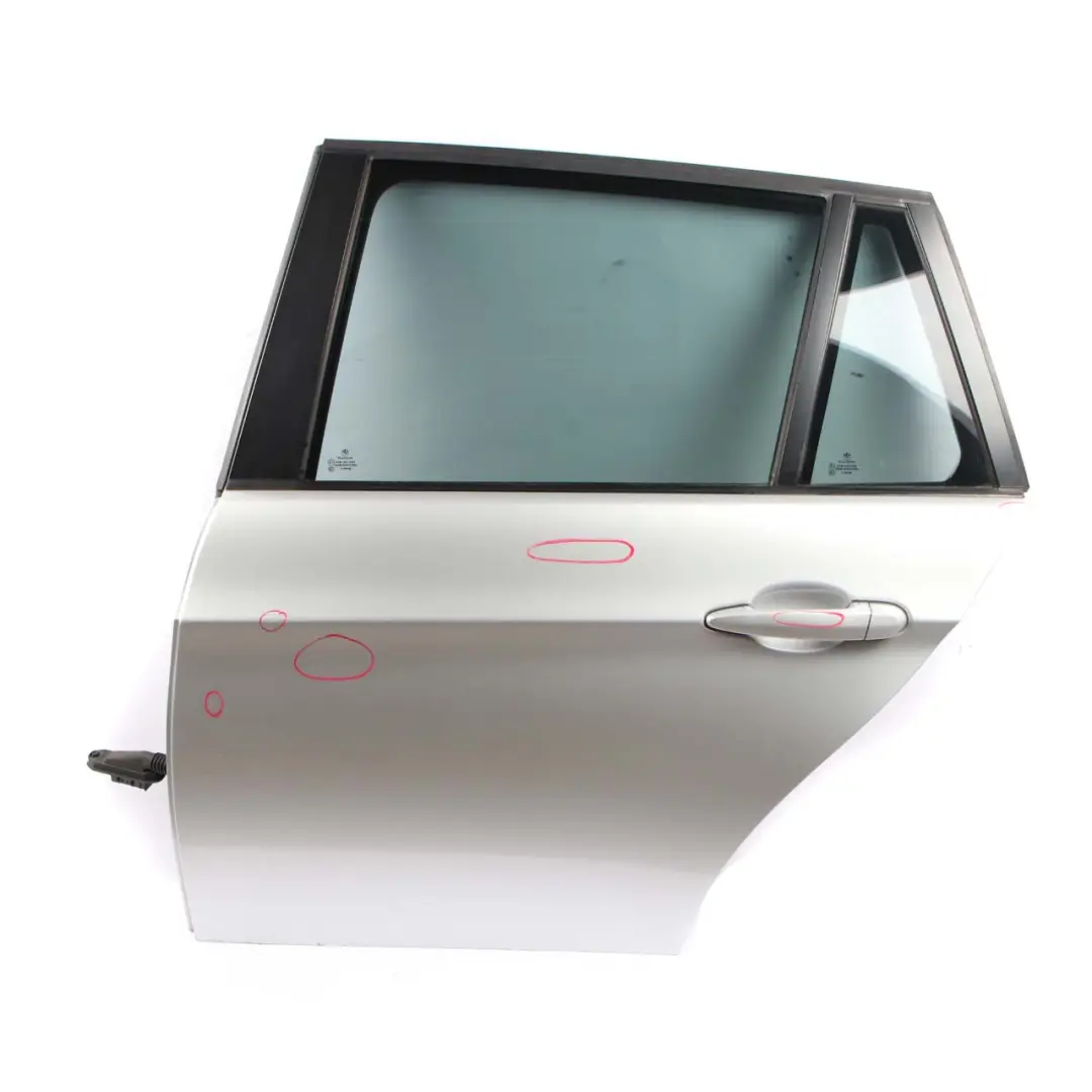 Door Rear Left N/S Titansilber Titan Silver Metallic - 354 to BMW 3 E91 Touring with Part number 7203675 BMW 3 E91 Touring Door Rear Left N/S Titansilber Titan Silver Metallic - 354 - SKU 7203675-TS1 - Part number 7203675