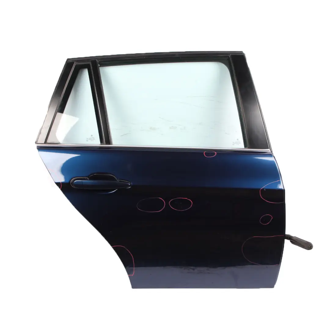 Door Rear Right O/S Touring Tiefseeblau Deep Sea Blue Metallic - A76 to BMW E91 with Part number 7203676 BMW E91 Door Rear Right O/S Touring Tiefseeblau Deep Sea Blue Metallic - A76 - SKU 7203676-DSB - Part number 7203676