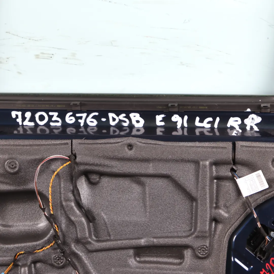 Door Rear Right O/S Touring Tiefseeblau Deep Sea Blue Metallic - A76 to BMW E91 with Part number 7203676 BMW E91 Door Rear Right O/S Touring Tiefseeblau Deep Sea Blue Metallic - A76 - SKU 7203676-DSB - Part number 7203676