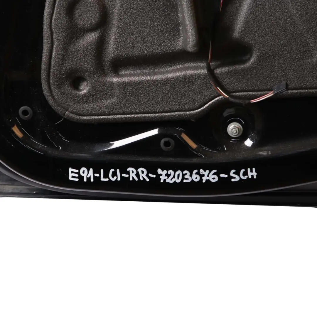 BMW 3 Series E91 Touring Door Rear Right O/S Schwarz 2 Black - 668 - SKU 7203676-SCH - Part number 7203676