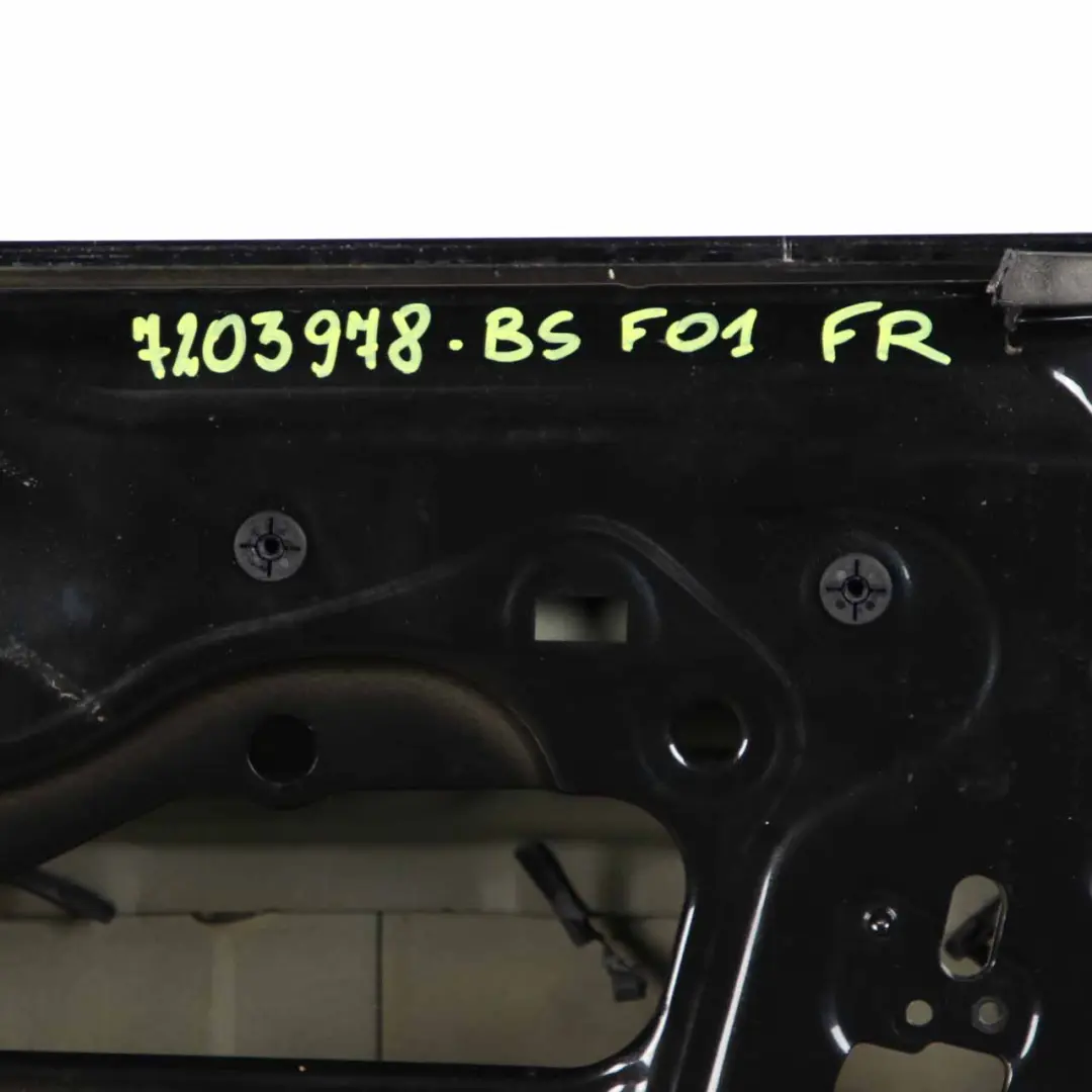 Door Front Right O/S Black Sapphire Metallic - 475 to BMW F01 with Part number 7203978 BMW F01 Door Front Right O/S Black Sapphire Metallic - 475 - SKU 7203978-BS - Part number 7203978