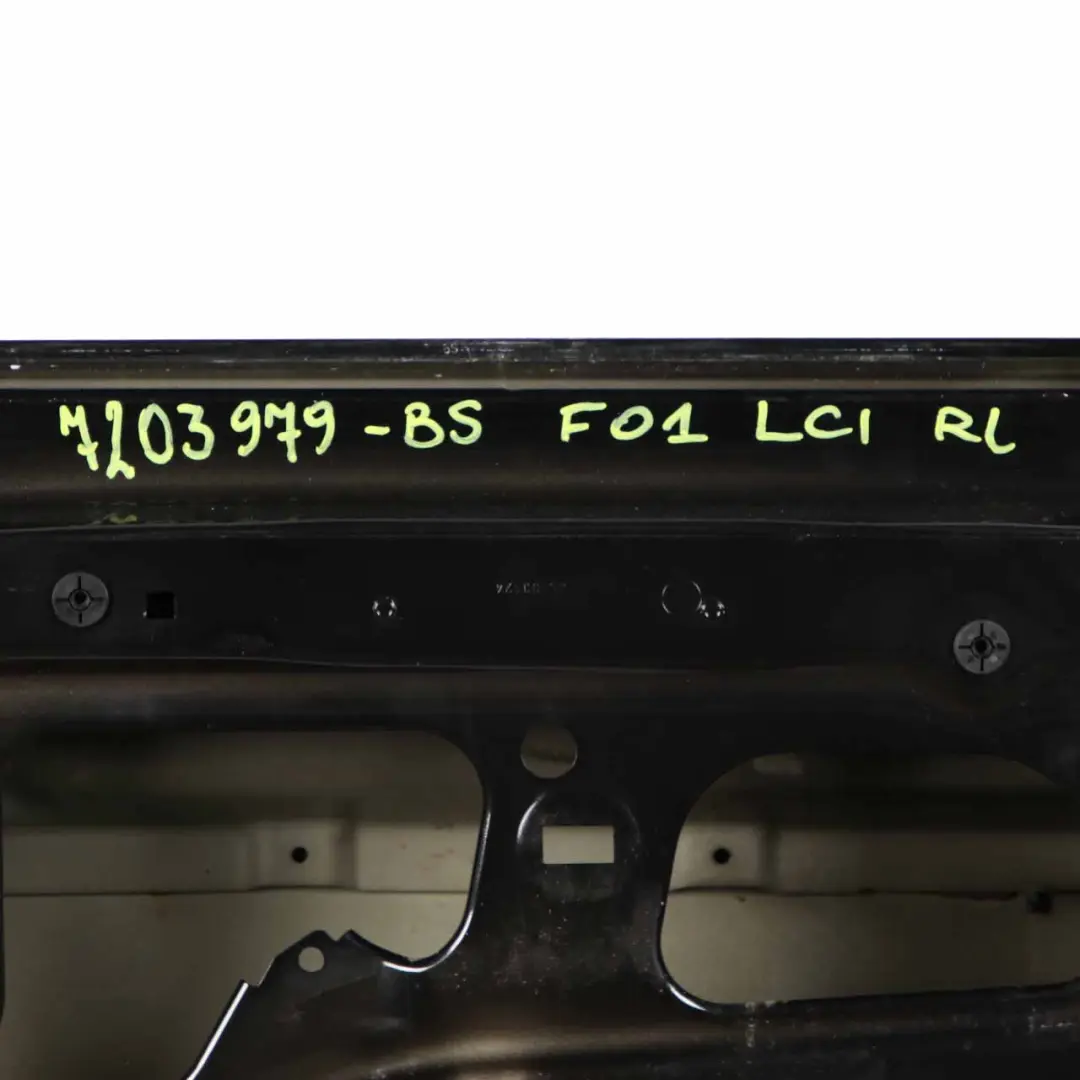 Door Rear Left N/S BMW F01 Black Sapphire Metallic - 475 to with Part number 7203979 Door Rear Left N/S BMW F01 Black Sapphire Metallic - 475 - SKU 7203979-BS - Part number 7203979