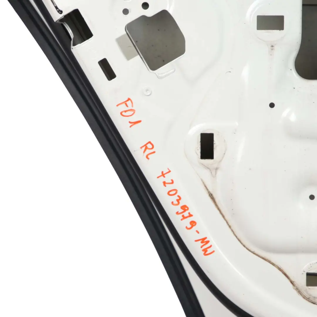 Door Rear Left N/S BMW F01 Mineralweiss Mineral White Metallic - A96 to with Part number 7203979 Door Rear Left N/S BMW F01 Mineralweiss Mineral White Metallic - A96 - SKU 7203979-MW - Part number 7203979