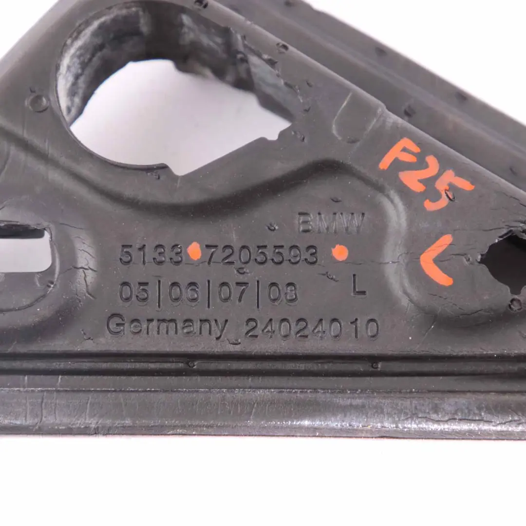 Guarnizione specchieto BMW F25 isolament trim esterno triangolo sinistro per con numero di parte 7205593 Guarnizione specchieto BMW F25 isolament trim esterno triangolo sinistro - SKU 7205593 - Numero di parte 7205593