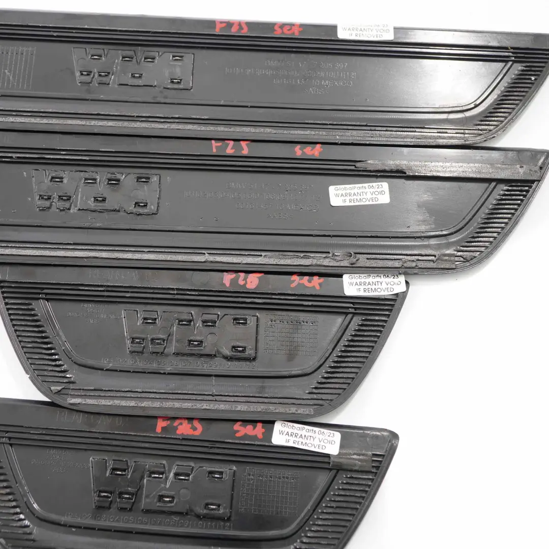 BMW X3 F25 Entrance Cover Trim Strip Front Rear Left Right N/O/S Set - SKU 7205597-1 - Part number 7205597
