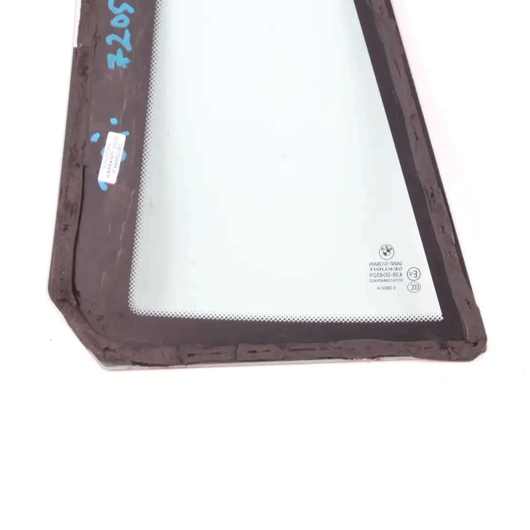 Window Glass Door Side Fixed Rear Left N/S Green AS2 Glazing to BMW X3 F25 with Part number 7205599 BMW X3 F25 Window Glass Door Side Fixed Rear Left N/S Green AS2 Glazing - SKU 7205599 - Part number 7205599