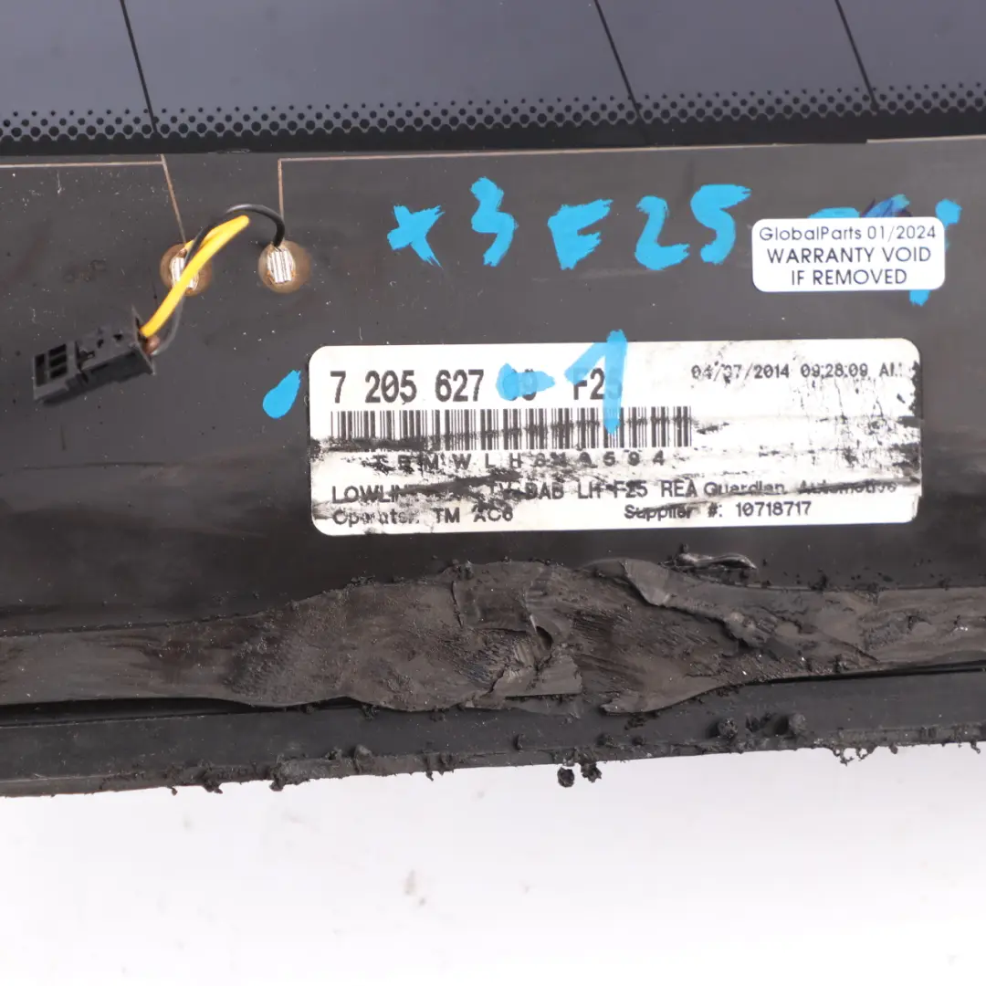 BMW X3 F25 Fensterscheibe Seite Hinten Links Viertel AS2 Folie getönt schwarz - SKU 7205627-1 - Teilenummer 7205627
