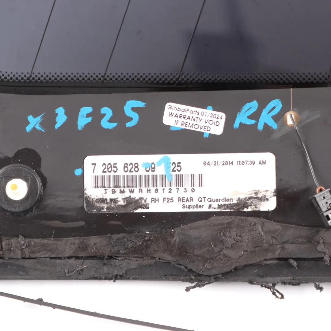 BMW X3 F25 Window Glass Side Rear Right O/S Quarter AS2 Foil Tinted - SKU 7205628-1 - Part number 7205628