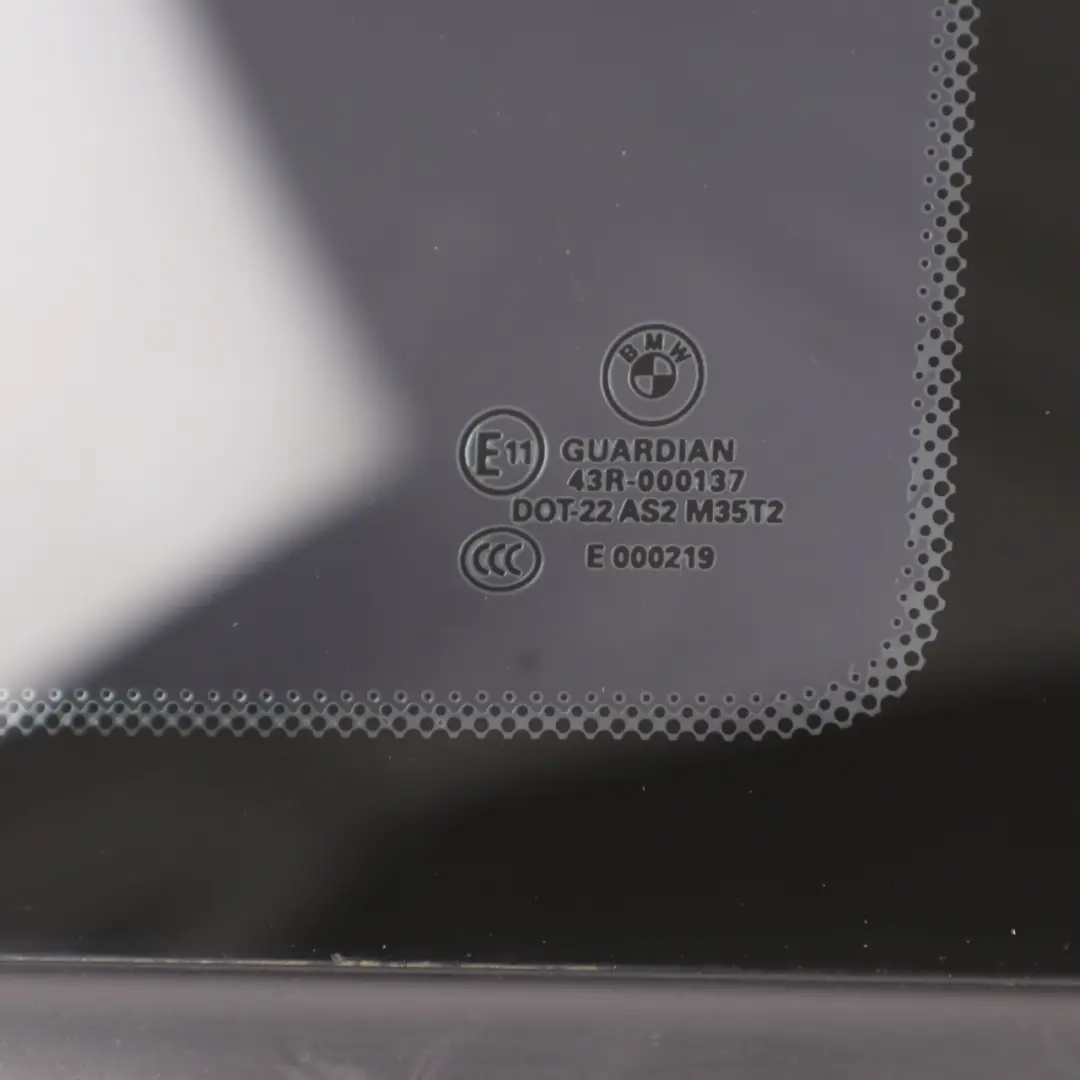 Cristal Lado Trasero Derecho Cuarto AS2 Foil Tintado para BMW X3 F25 con número de pieza 7205628 BMW X3 F25 Cristal Lado Trasero Derecho Cuarto AS2 Foil Tintado - SKU 7205628-1 - Número de pieza 7205628
