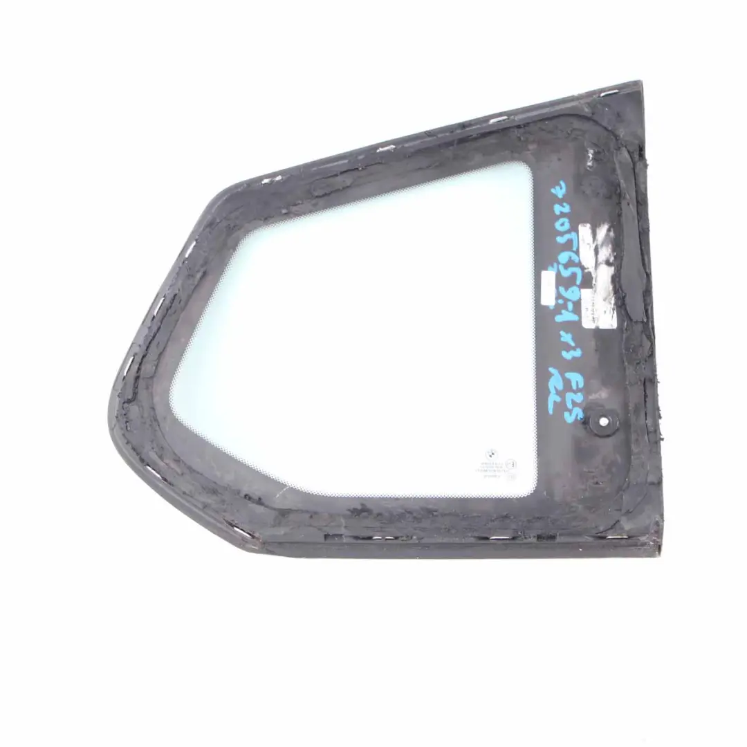 Window Glass BMW X3 F25 Side Fixed Glass Rear Left N/S AS2 Chrome Strip to with Part number 7205659 Window Glass BMW X3 F25 Side Fixed Glass Rear Left N/S AS2 Chrome Strip - SKU 7205659-1 - Part number 7205659