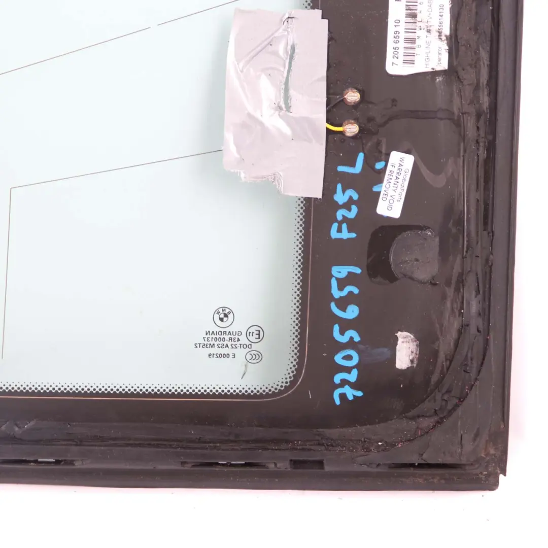 Vitre BMW X3 F25 Latéral Fixe Arrière Gauche AS2 Vert pour à propos du numéro de pièce 7205659 Vitre BMW X3 F25 Latéral Fixe Arrière Gauche AS2 Vert - SKU 7205659 - Numéro de pièce 7205659