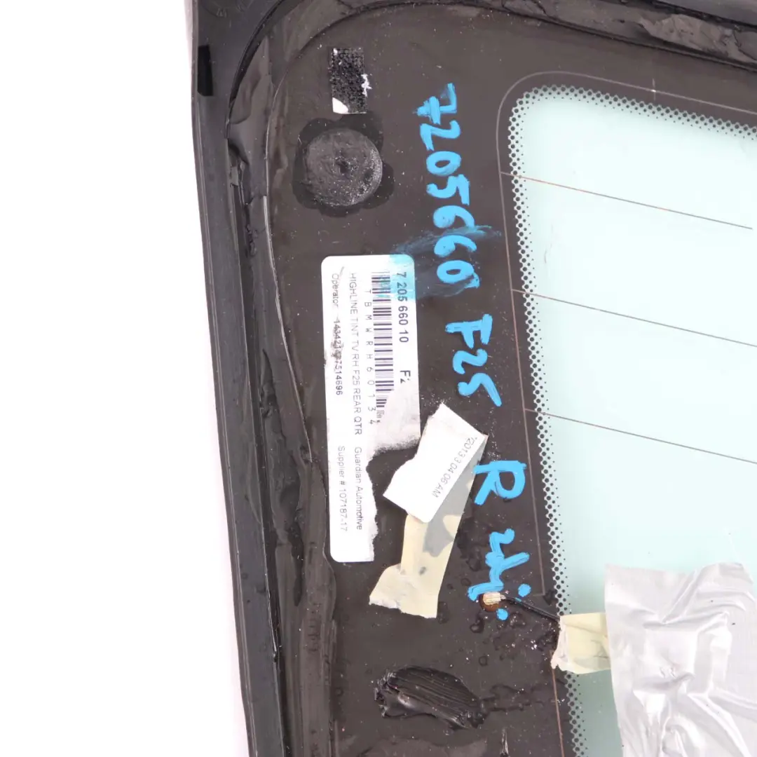 BMW X3 F25 Vitre Latérale Fixe Arrière Droite Verte AS2 - SKU 7205660 - Numéro de pièce 7205660