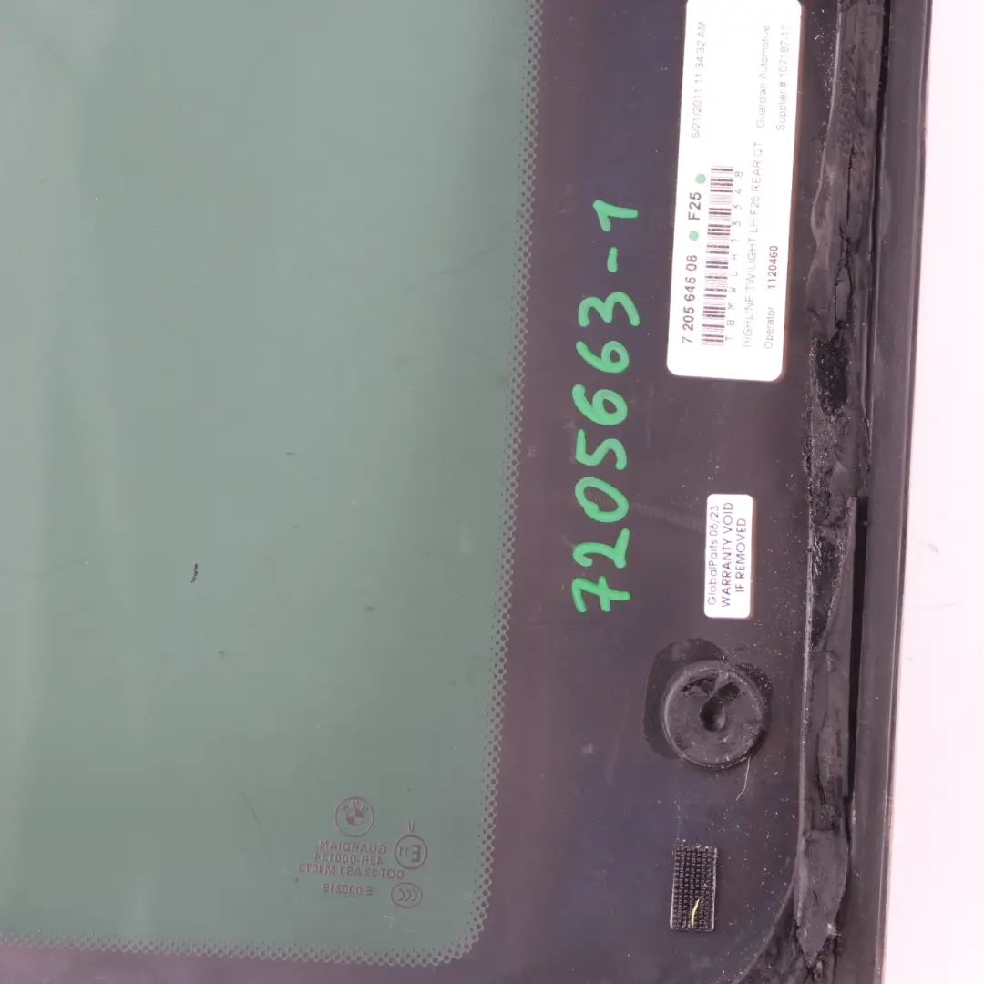 Fenster Scheibe Seite Fest Hinten Links AS3 Chrom für BMW X3 F25 mit Teilenummer 7205663 BMW X3 F25 Fenster Scheibe Seite Fest Hinten Links AS3 Chrom - SKU 7205663-1 - Teilenummer 7205663