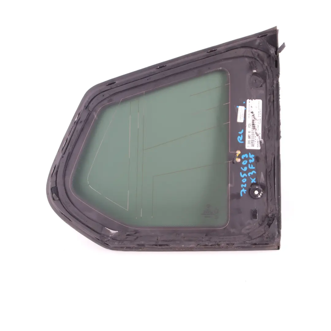 Vitrage latéral fixe arrière gauche AS3 Noir brillant pour BMW X3 F25 à propos du numéro de pièce 7205663 BMW X3 F25 Vitrage latéral fixe arrière gauche AS3 Noir brillant - SKU 7205663 - Numéro de pièce 7205663