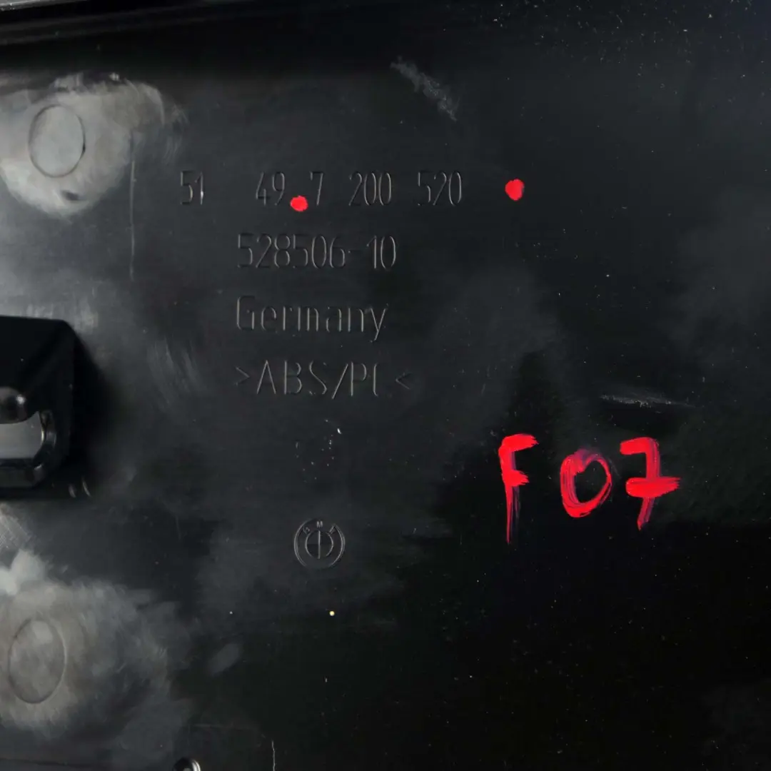 Kofferraumdeckel Heckklappe Obere Innenraumabdeckung Schwarz für BMW 5 F07 mit Teilenummer 7200520 BMW 5 F07 Kofferraumdeckel Heckklappe Obere Innenraumabdeckung Schwarz - SKU 7205732 - Teilenummer 7200520