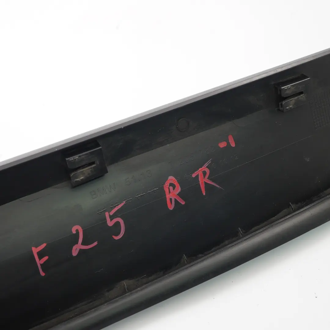 Embellecedor Moldura Basculante Tapa Puerta Trasera Derecha para BMW X3 F25 con número de pieza 7205782 BMW X3 F25 Embellecedor Moldura Basculante Tapa Puerta Trasera Derecha - SKU 7205782-1 - Número de pieza 7205782