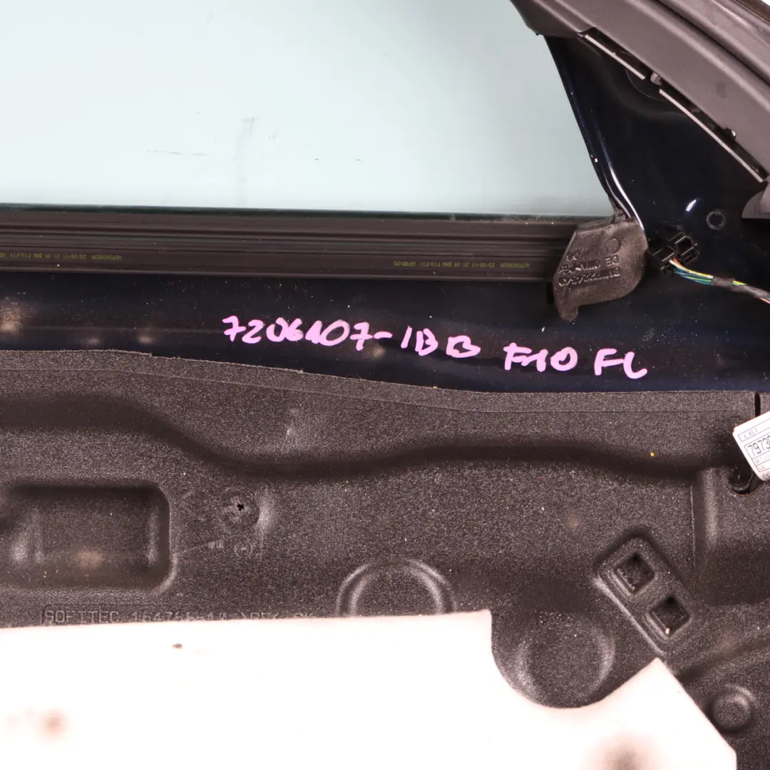 Door Front Left N/S F11 Imperialblau Imperial Blue Metallic - A89 to BMW F10 with Part number 7206107 BMW F10 Door Front Left N/S F11 Imperialblau Imperial Blue Metallic - A89 - SKU 7206107-IBB - Part number 7206107