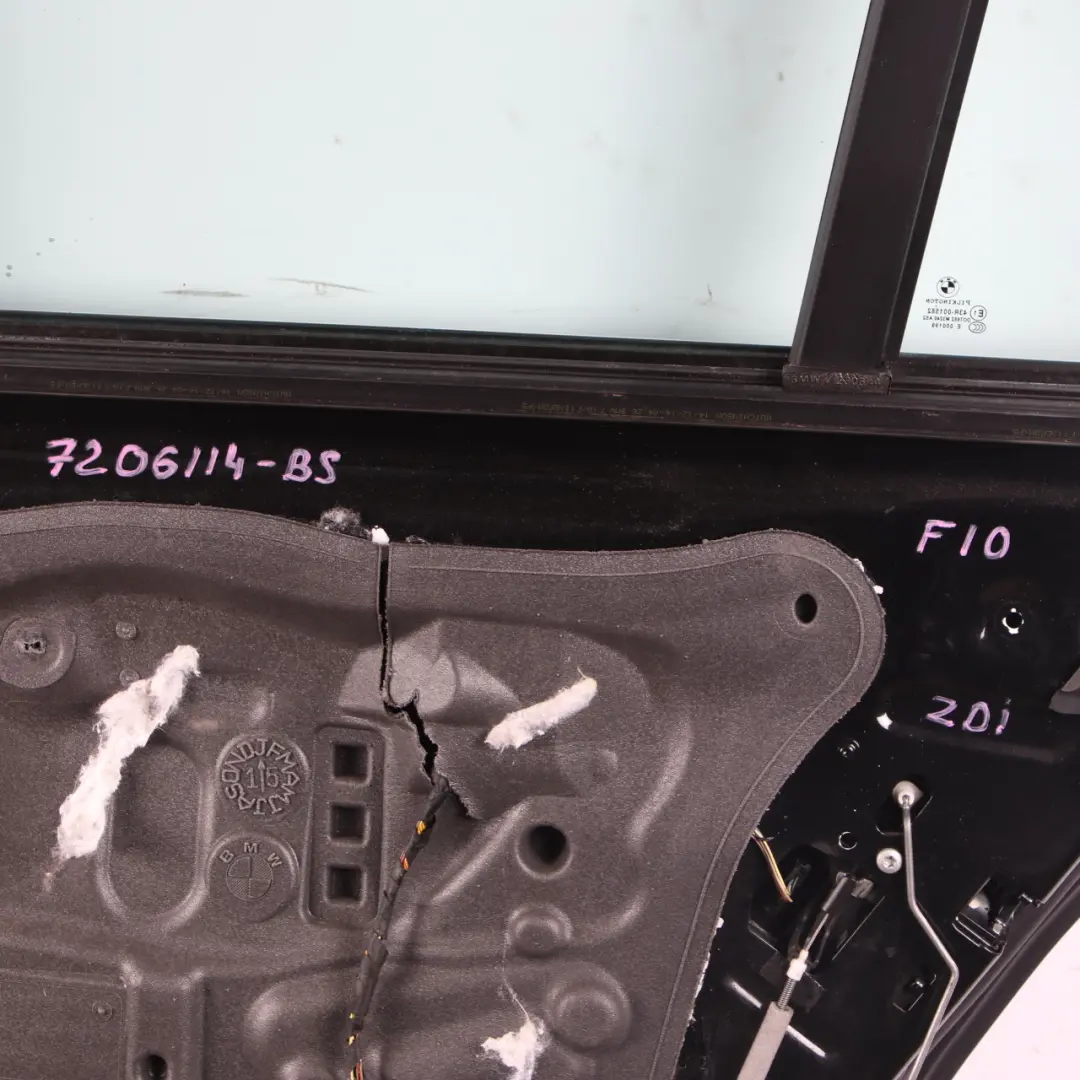 Door Rear Right O/S Saloon Black Sapphire Metallic - 475 to BMW F10 with Part number 7206114 BMW F10 Door Rear Right O/S Saloon Black Sapphire Metallic - 475 - SKU 7206114-BS - Part number 7206114